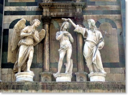 Baptism of Christ by Ghiberti, Baptistry, Florence